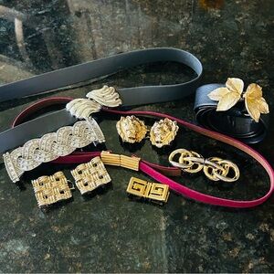Vintage Belt Buckle Lot by Mimi Di Ni, Dotty Smith, Accessories NY Gold & Sikver